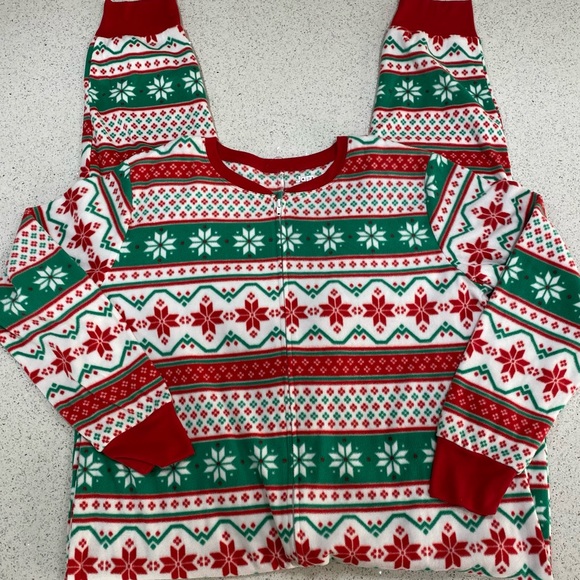 Christmas "We Jingled” Microfleece One-Piece Pajamas- size L - Picture 5 of 9